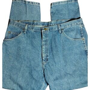 Wrangler‎ Classic Regular Fit Jeans Mens 42x30 Blue Denim Pants 100% cotton